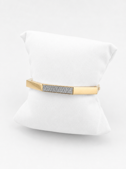 Rigid Bracelet With Yellow Gold And Diamonds