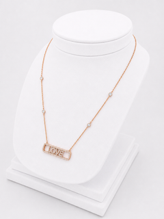 Necklace LOVE in Rose Gold and Diamonds