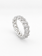 DEMEGLIO Elastic Bracelet in White Gold and Diamonds