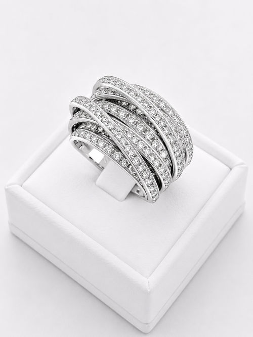 Multilines Diamonds Ring