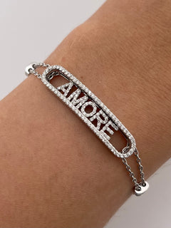 Bracelet Diamond With Written Amore