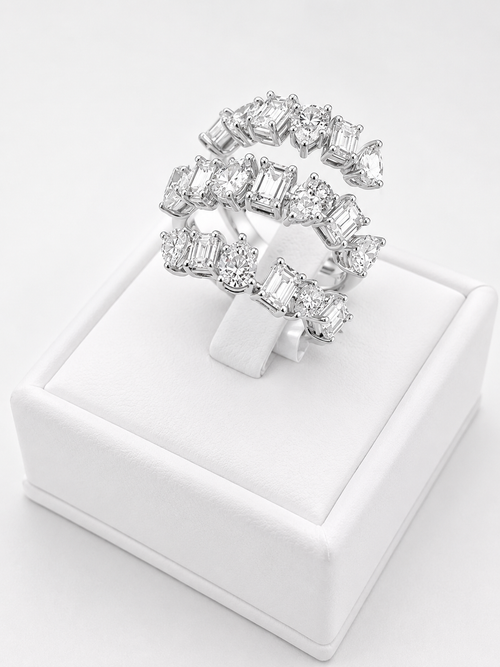 Diamonds Emerald And Pear Cut Ring
