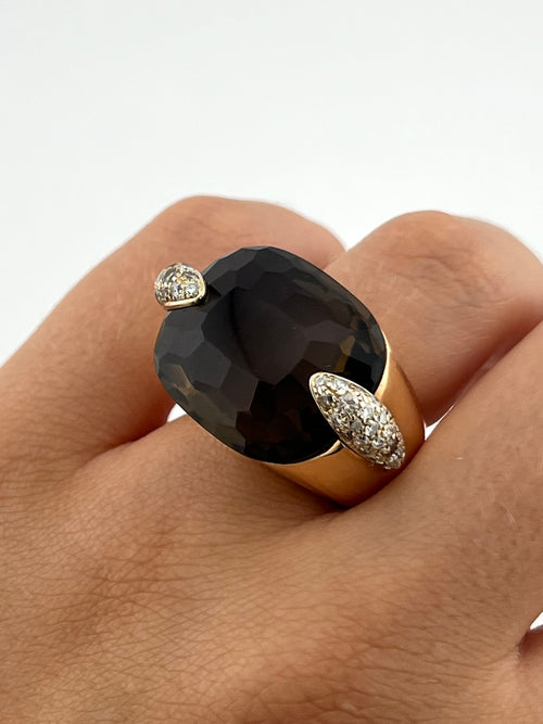 Pomellato Ring With Diamonds And Quartz