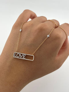 Necklace LOVE in Rose Gold and Diamonds