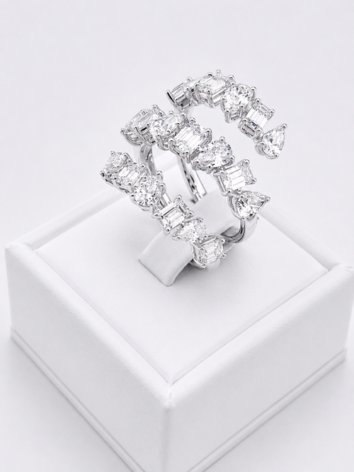 Diamonds Emerald And Pear Cut Ring