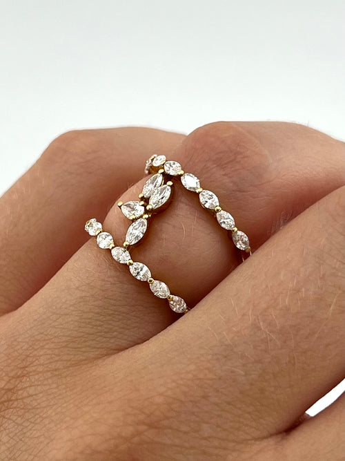 Marquise and Pear Diamonds Ring