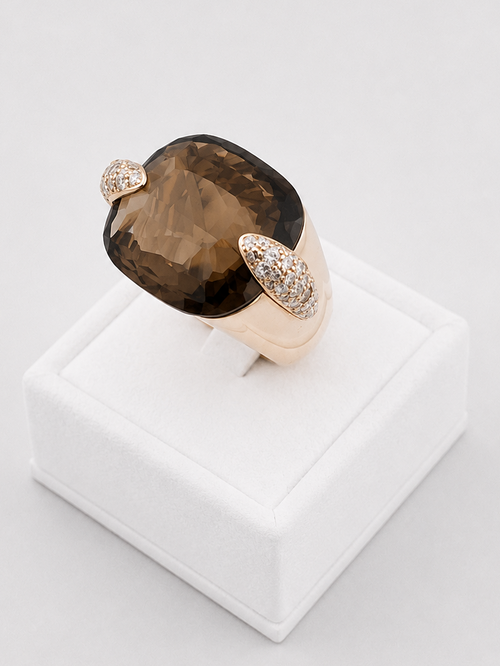 Pomellato Ring With Diamonds And Quartz