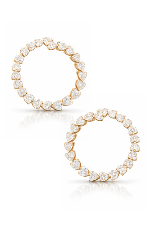Heart-cut Diamond Earrings Pink Gold